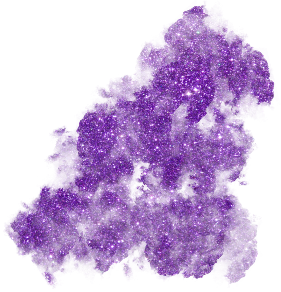 Purple Glitter Smoke Abstract Shape