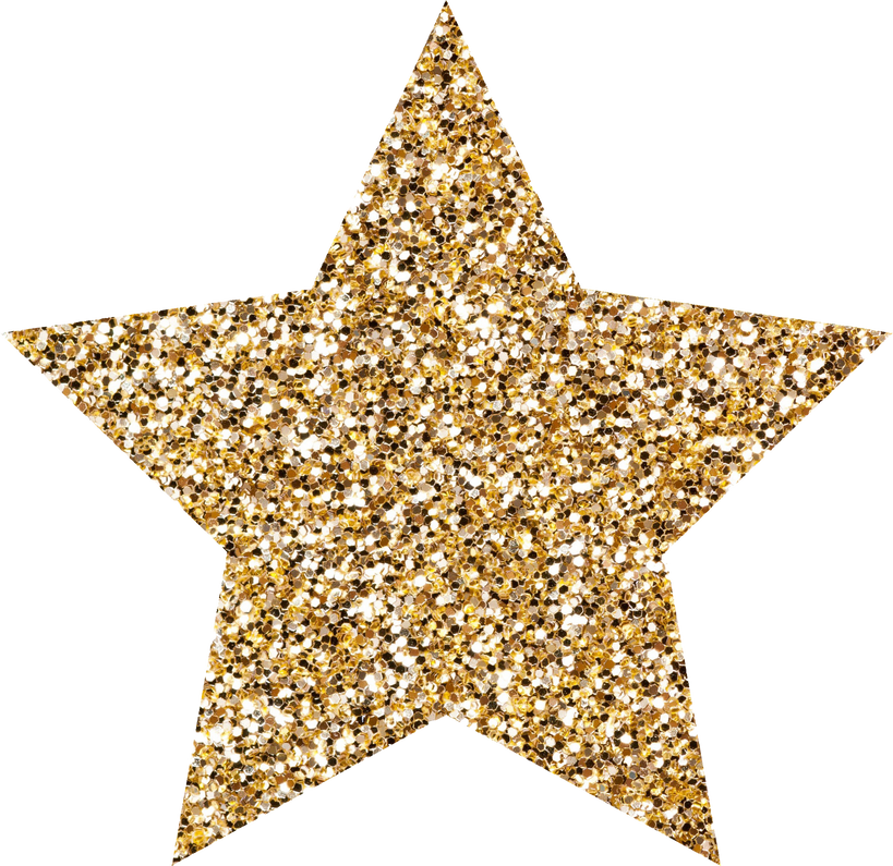 Glittery Golden Christmas Star Cutout